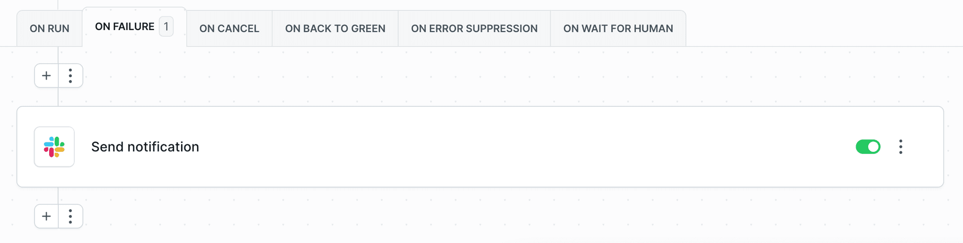 On failure notification
