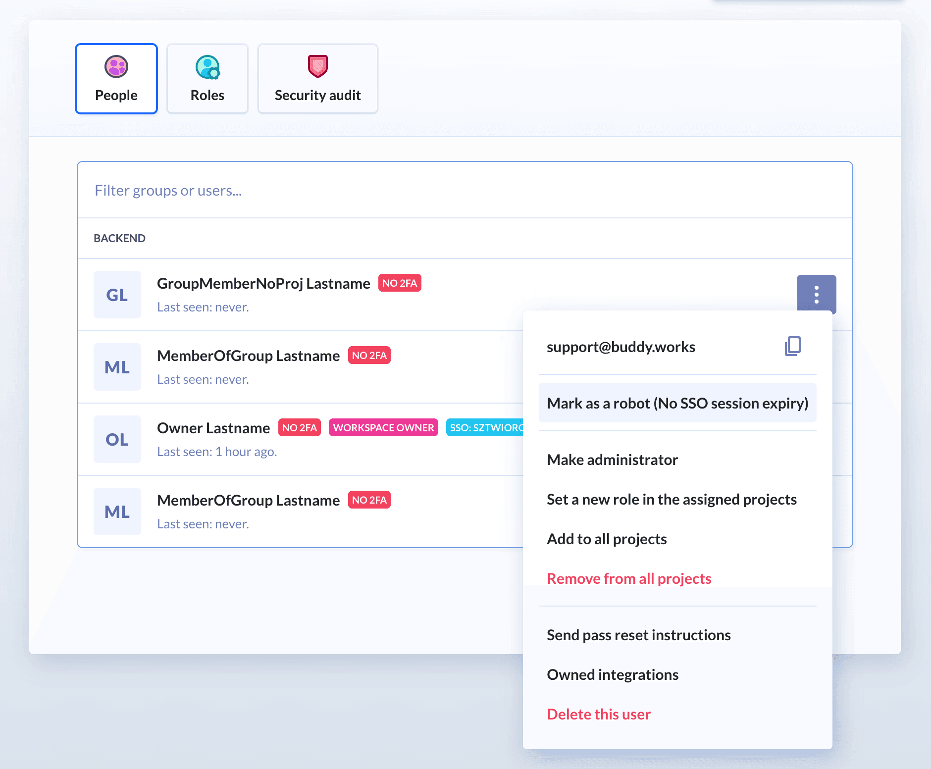 Marking user as robot