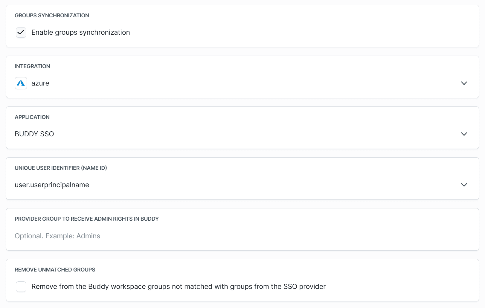 Microsoft Entra group sync settings