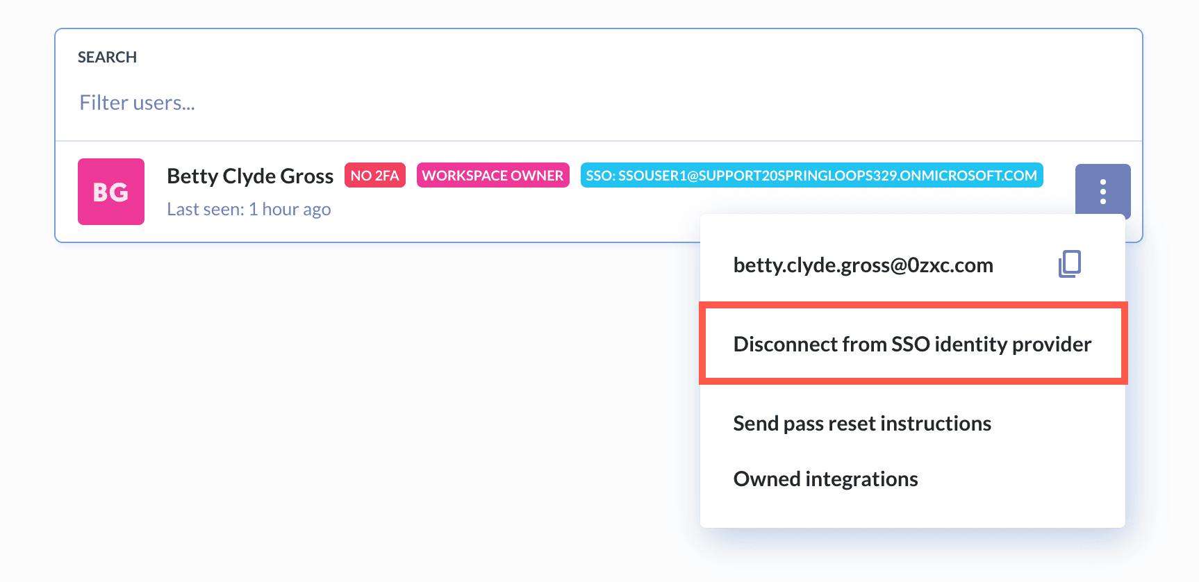 Disconnecting a member from the SSO provider