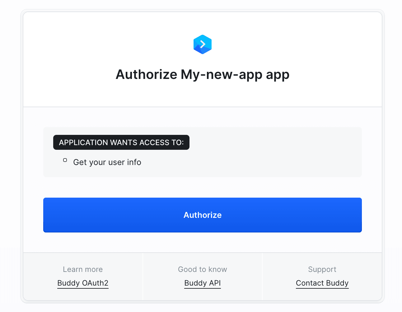 Authorization prompt for OAuth app requesting access to user information