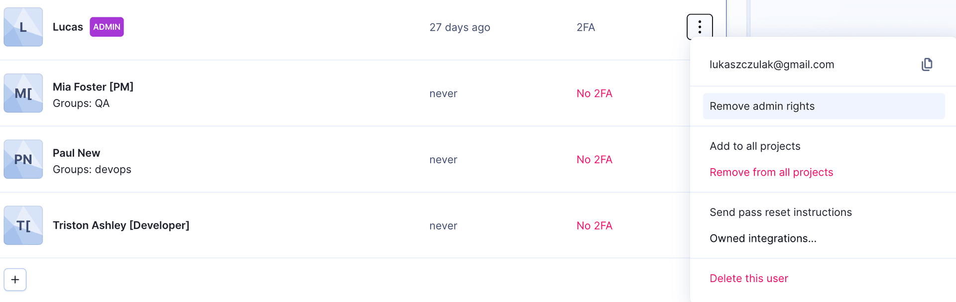Removing admin rights