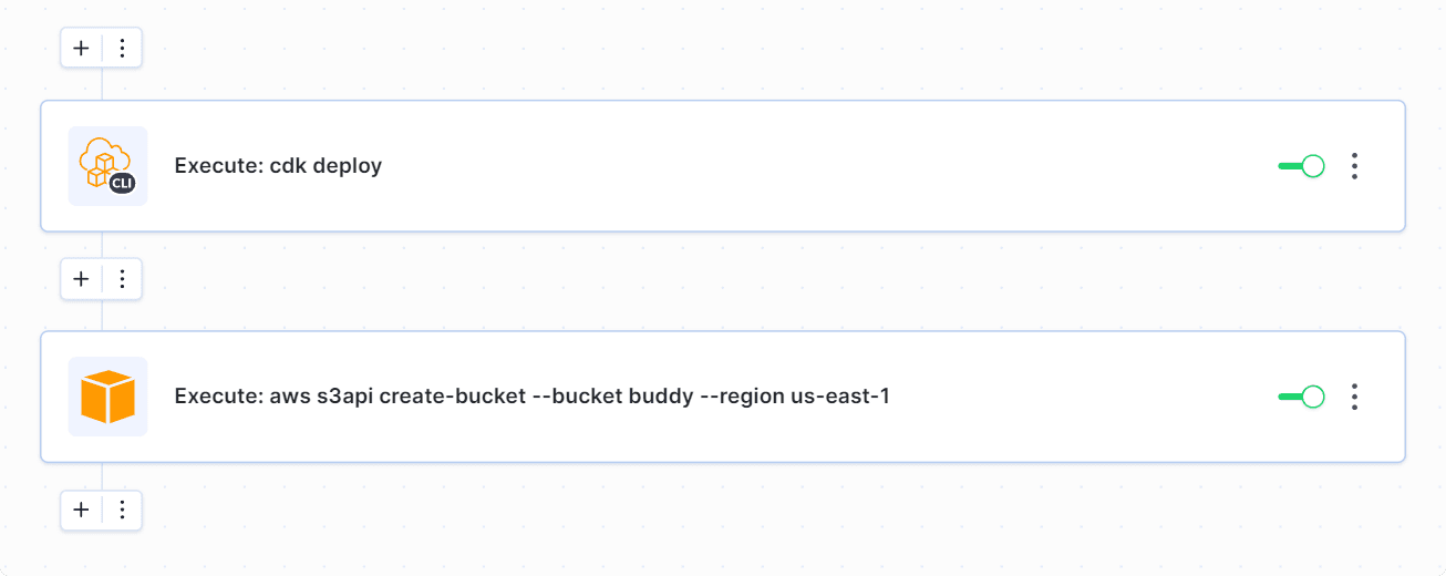 Example pipeline with AWS CLI commands