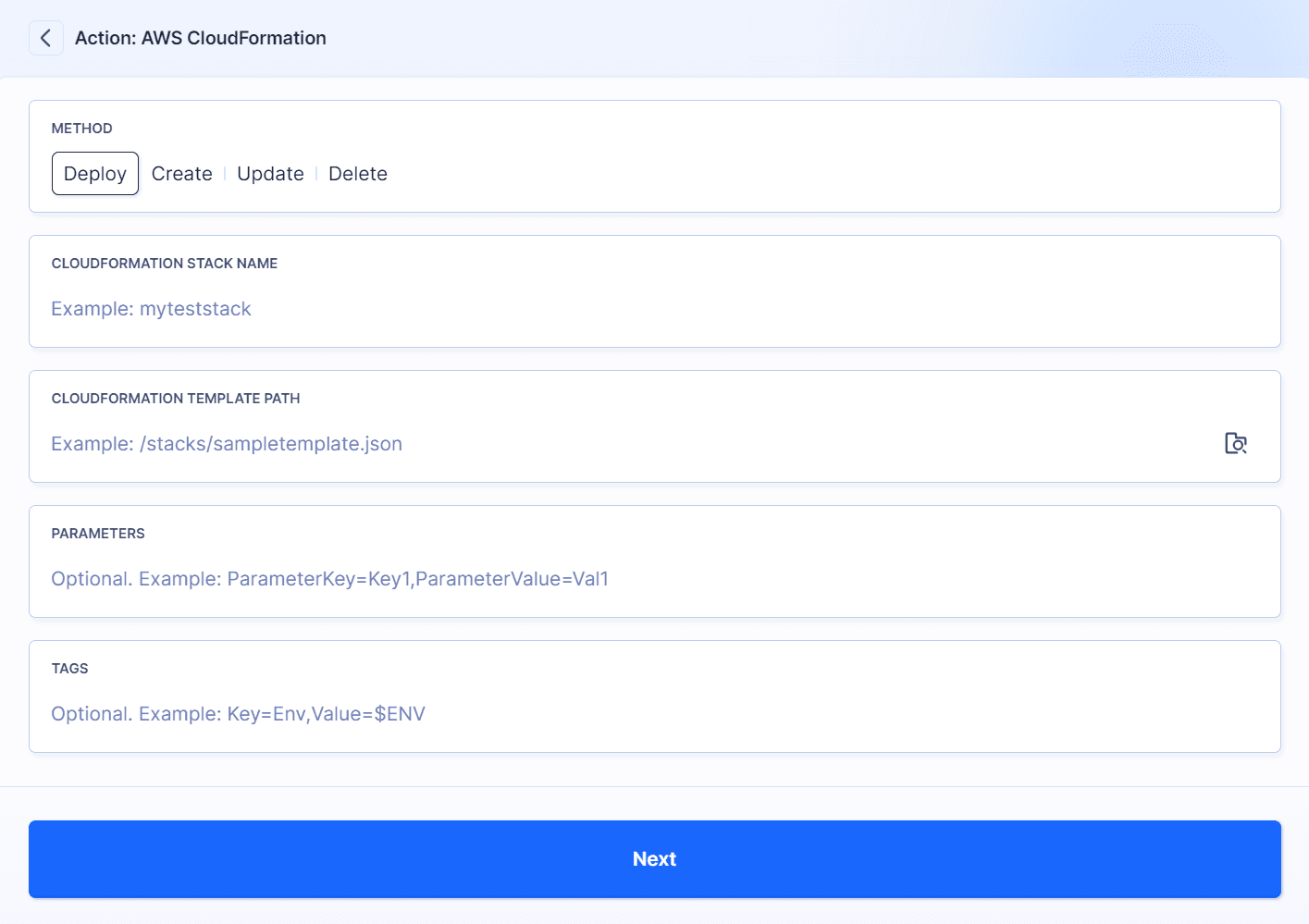 AWS CloudFormation method select