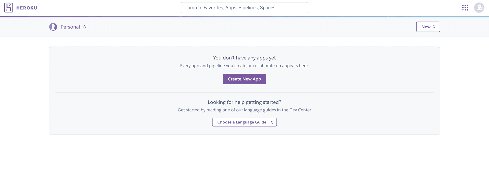 Creating new app in Heroku