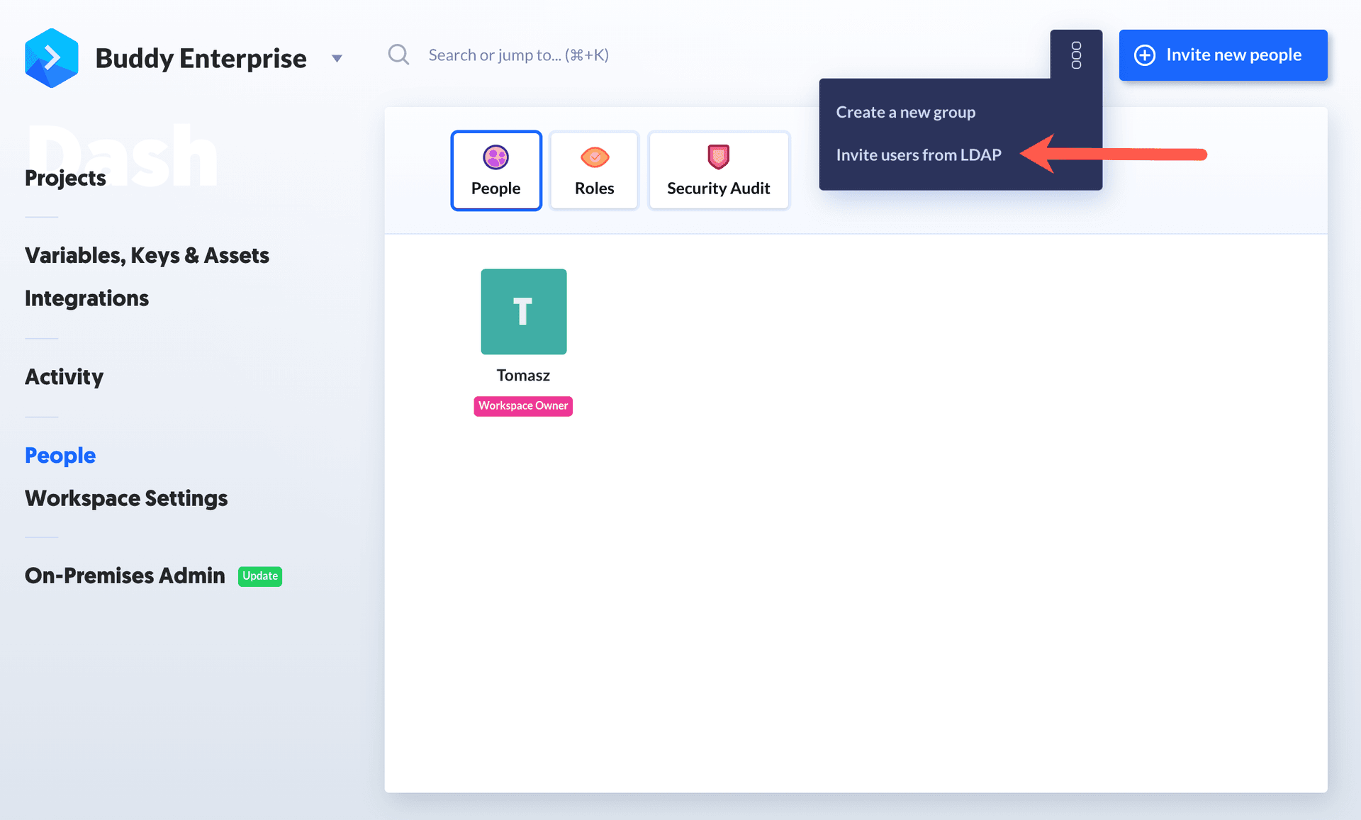 Inviting users from LDAP