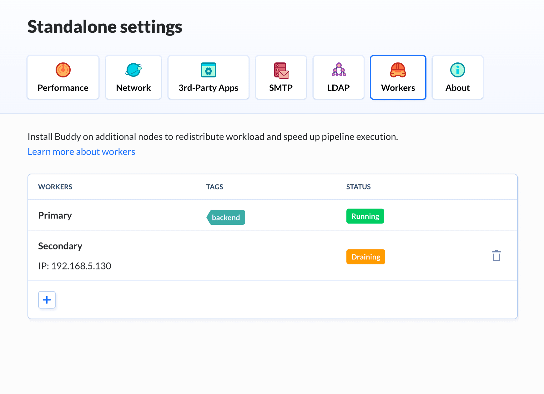 Runner in draining mode