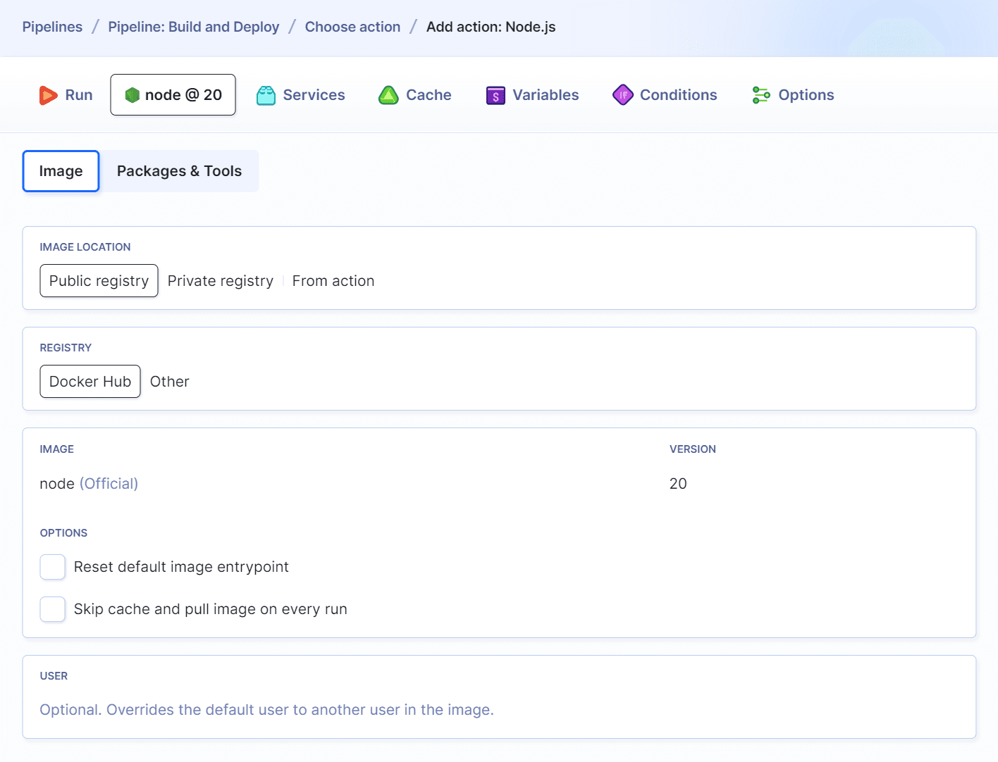 Default build commands