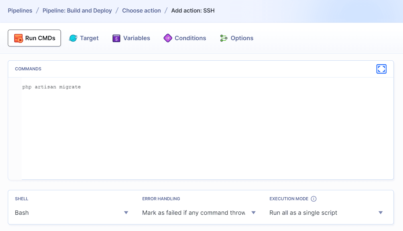 Application restart command