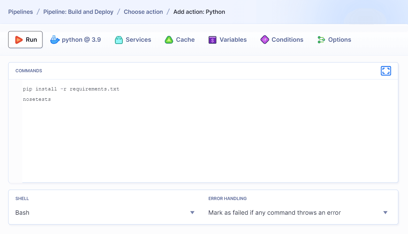 Default Python build commands