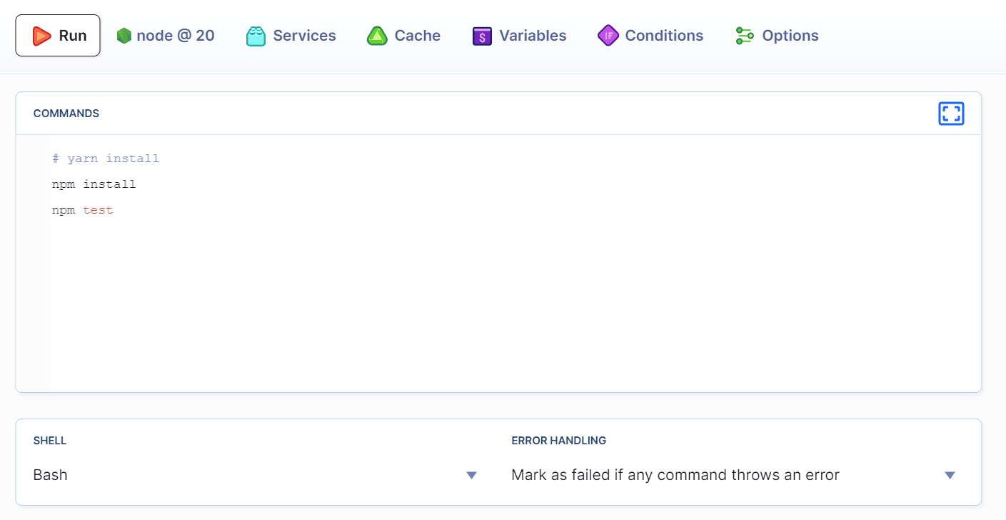 Default build commands