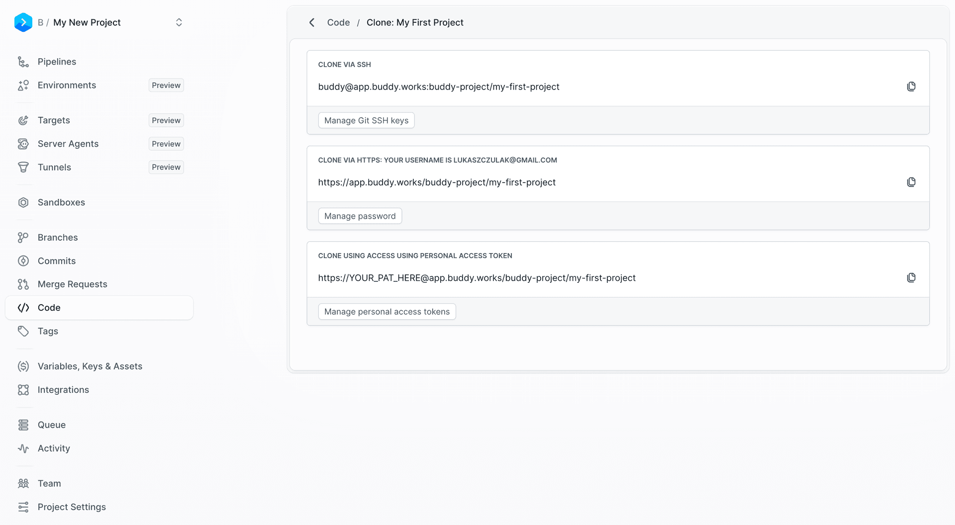 Repository cloning options