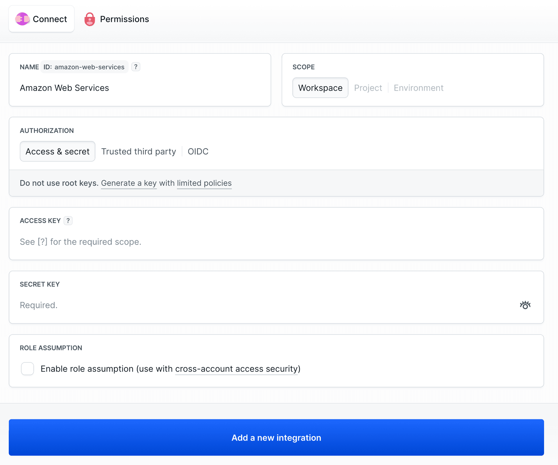 Adding AWS integration