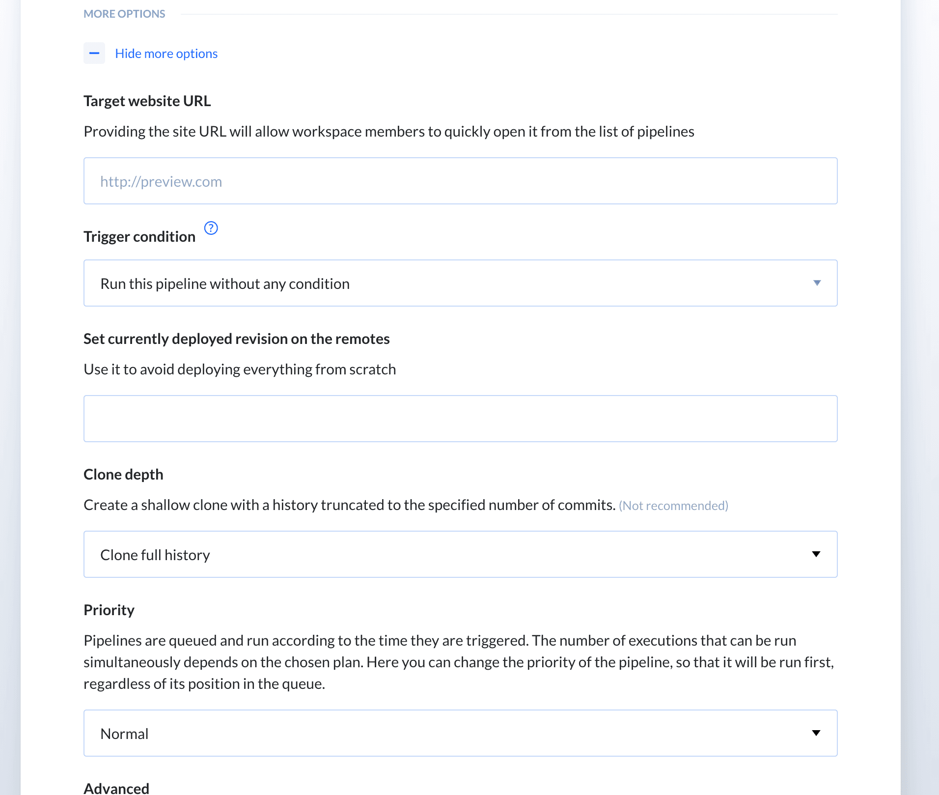 Pipeline - other options