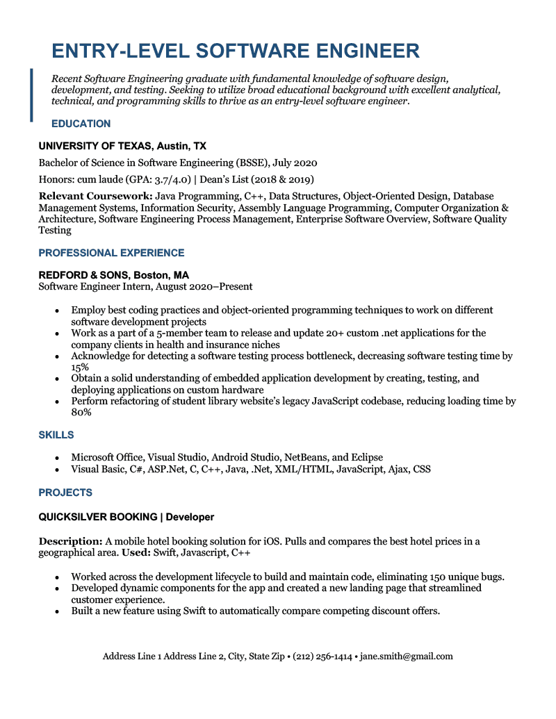 resume example 6